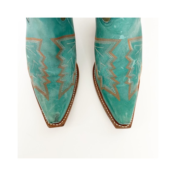 Frye Teal and Brown Ankle Boots - Picture 4 of 12